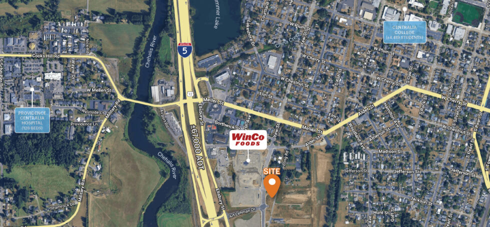 FOR LEASE OR FOR SALE | SEC Yew St. & Mellen St., Centralia, WA